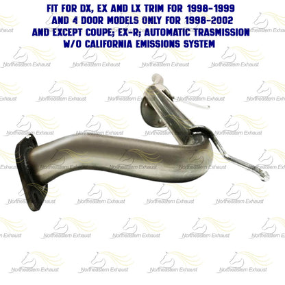 1998-2002 Honda Accord 2.3L Front Pipe, Resonator and Muffler Exhaust