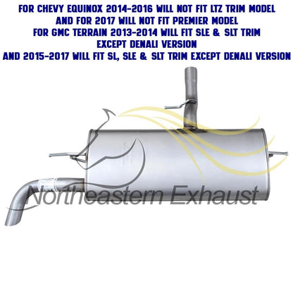 2010-2017 Chevy Equinox 2.4L and 2010-2017 GMC Terrain 2.4L Cat-back Exhaust System