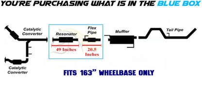 2011-2014 Ford F-150 3.5L Stainless Steel Exhaust Resonator & Flex Pipe Kit 163" WB