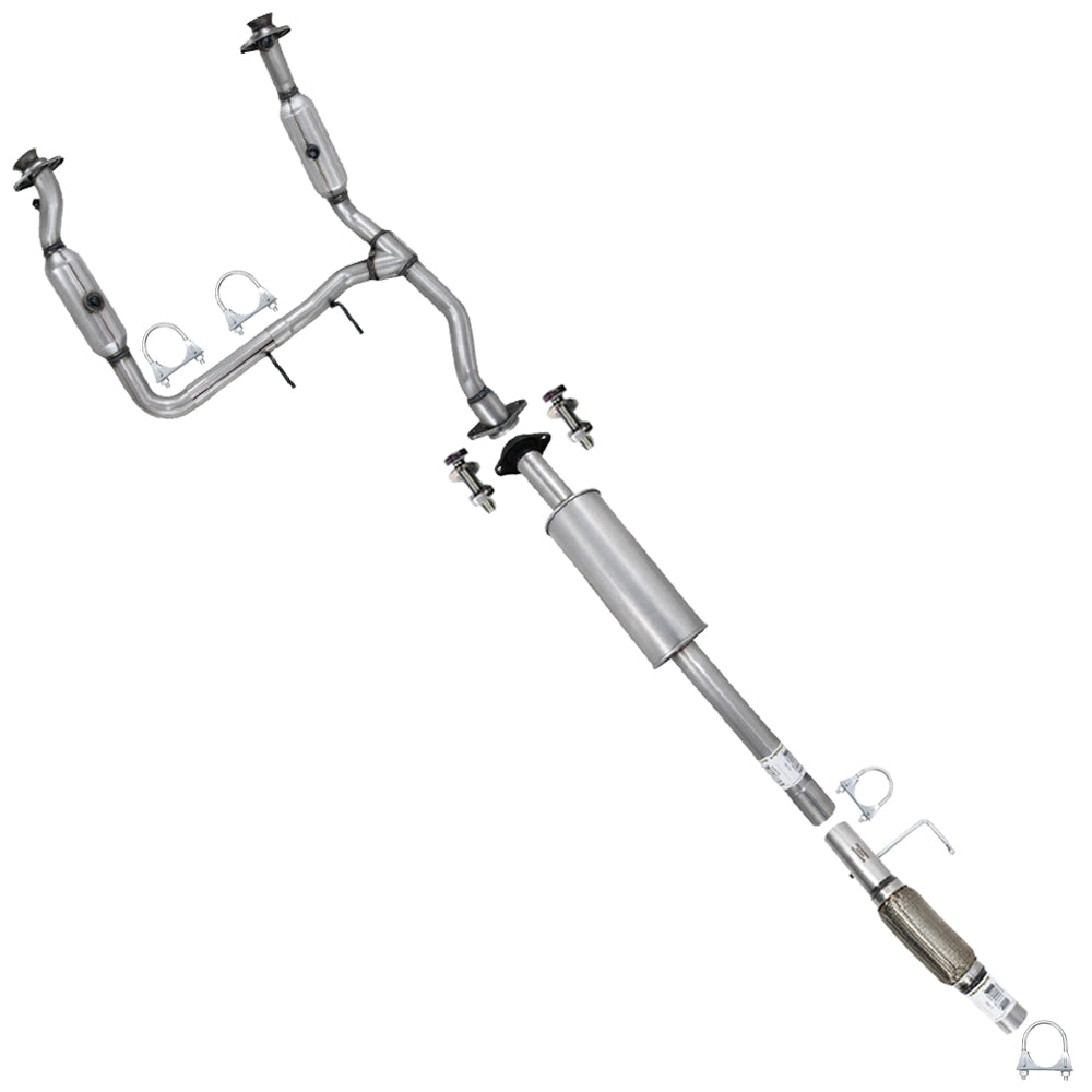 2011-2014 Ford F-150 3.5L 157in WB Pair of Exhaust Catalytic Resonator & Flex Pipe Kit - EPA Approved