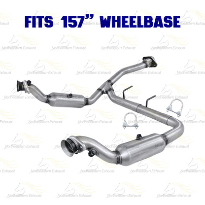 2011-2014 Ford F-150 3.5L 157in WB Pair of Exhaust Catalytic Resonator & Flex Pipe Kit - EPA Approved