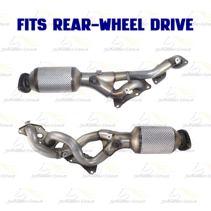 2007-2017 Lexus LS460 4.6L RWD Stainless Steel Pair of Exhaust Manifold Catalytic Converter - EPA Approved