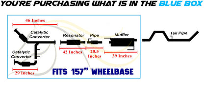2011-2014 Ford F-150 3.5L 157in WB Pair of Exhaust Catalytic w/ Resonator Flex Pipes & Muffler Kit - EPA Approved