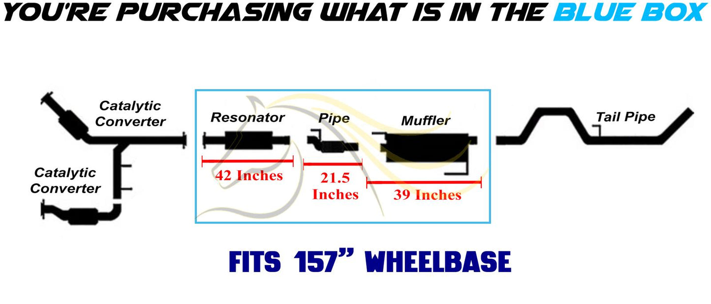 2011-2014 Ford F-150 3.7L 157in WB Stainless Steel Exhaust Resonator & Flex Pipe w/ Muffler Kit