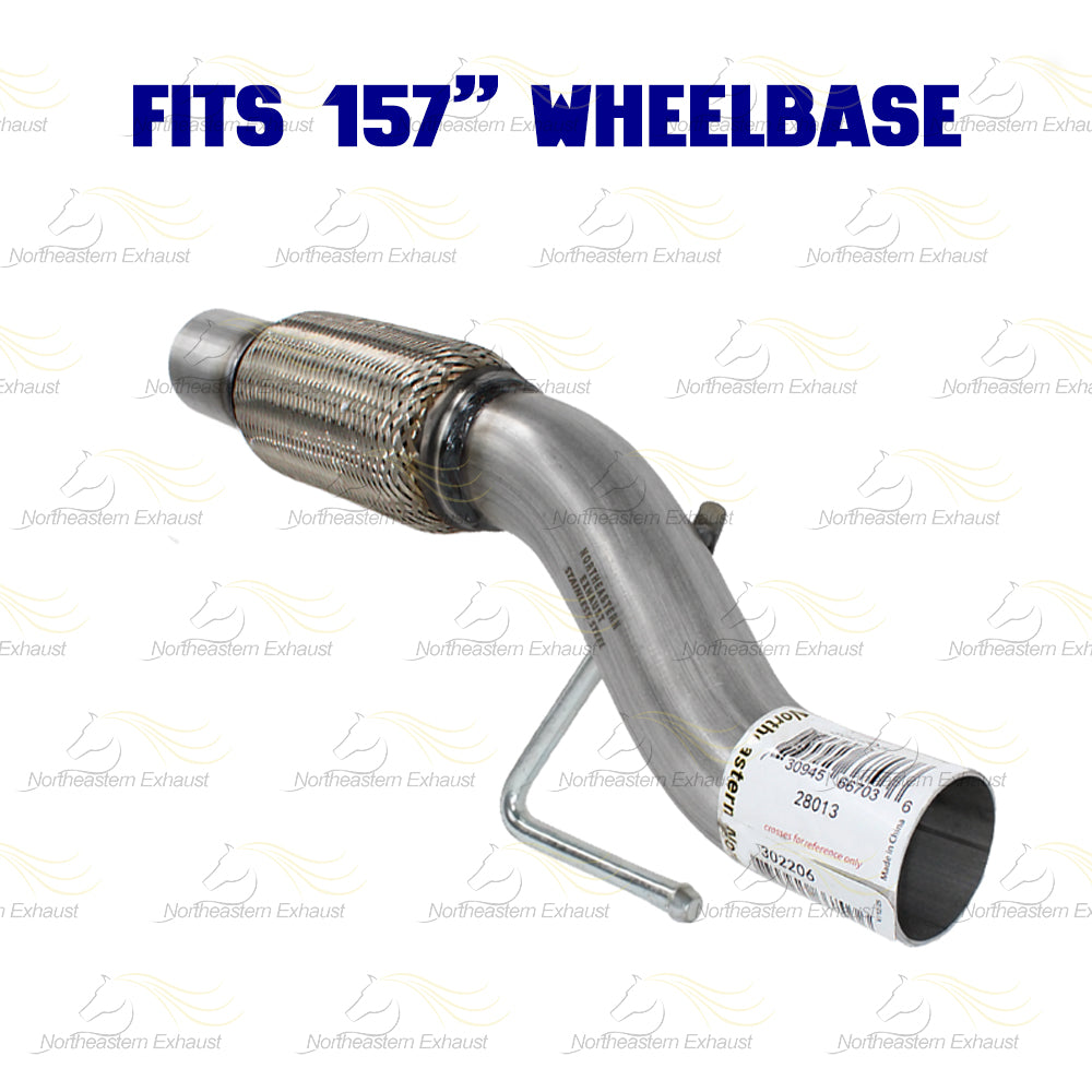 2011-2014 Ford F-150 3.7L 157in WB Stainless Steel Exhaust Resonator & Flex Pipe w/ Muffler Kit