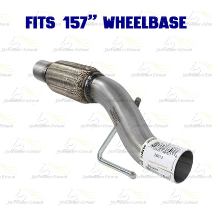 2011-2014 Ford F-150 3.7L 157in WB Stainless Steel Exhaust Resonator & Flex Pipe w/ Muffler Kit