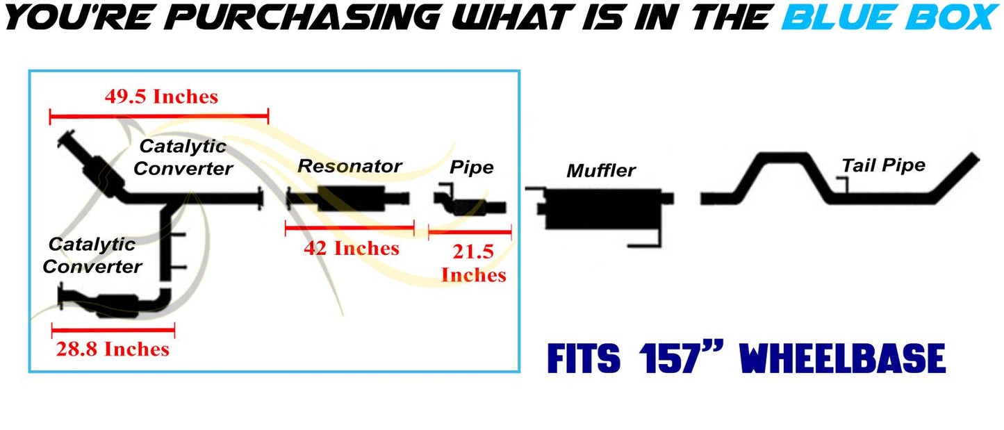 2011-2014 Ford F-150 3.7L 157in WB Pair of Exhaust Catalytic Resonator & Flex Pipe Kit - EPA-Approved
