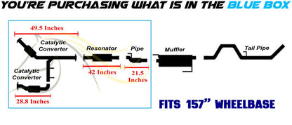 2011-2014 Ford F-150 3.7L 157in WB Pair of Exhaust Catalytic Resonator & Flex Pipe Kit - EPA-Approved