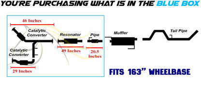 2011-2014 Ford F-150 3.5L 163in WB Pair of Exhaust Catalytic & Resonator w/ Flex Pipe Kit - EPA Approved