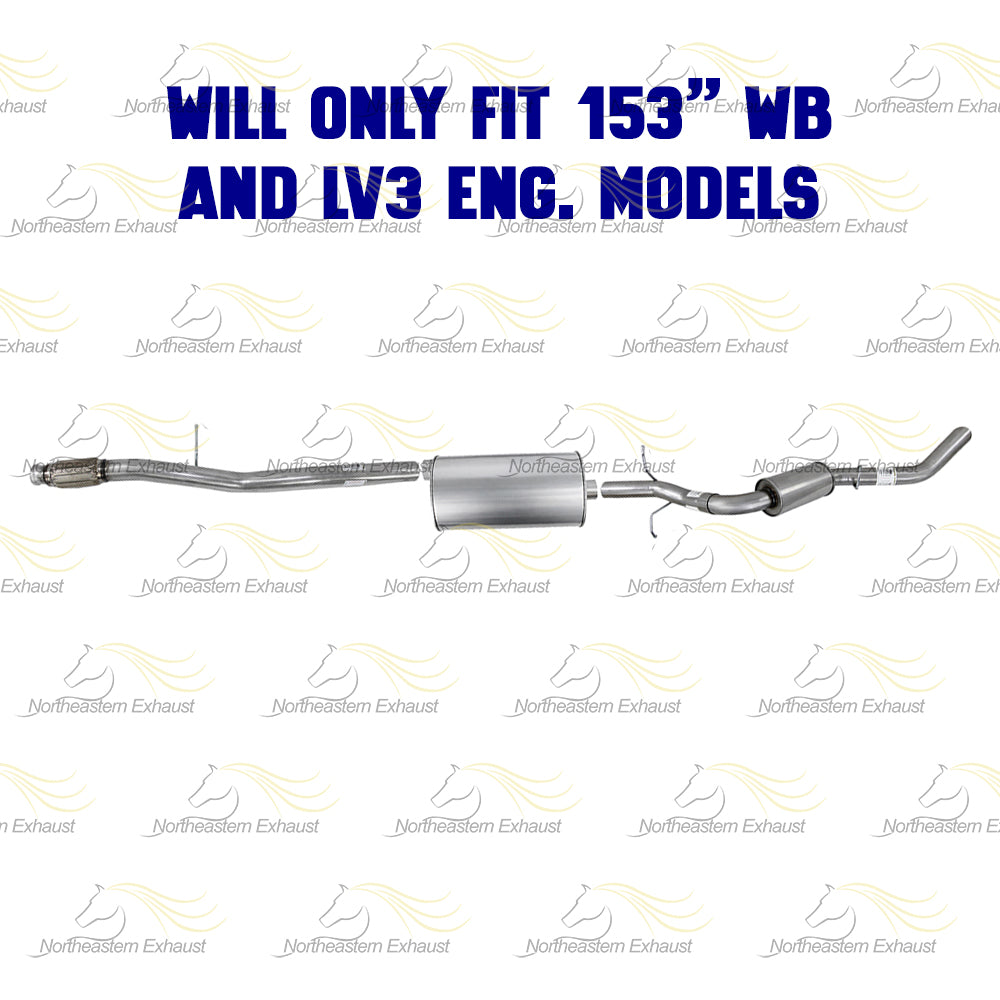 2014-2018 GMC Sierra 1500 4.3L LV3 153in WB Stainless Steel Cat-Back Exhaust System