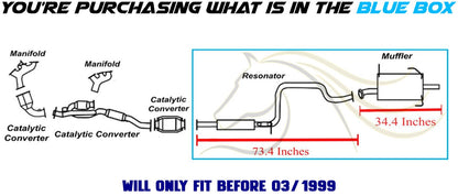 1995-1999 Nissan Maxima 3.0L Muffler Resonator Pipe Exhaust System Kit
