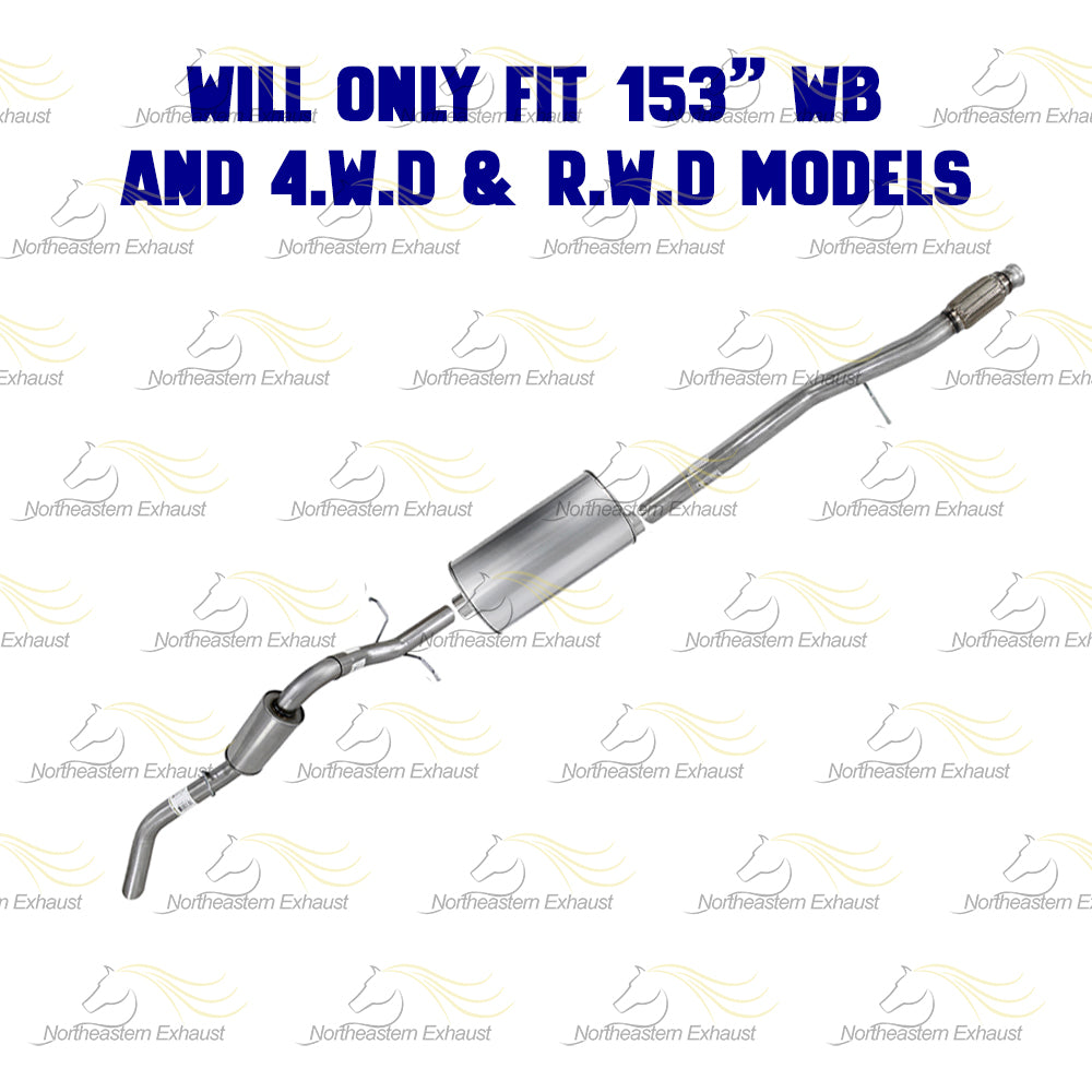 Stainless Steel Cat-Back Exhaust System for 2014-2018 GMC Sierra 1500 5.3L |  2014-2018 Chevy Silverado 1500 5.3L | 153in WB