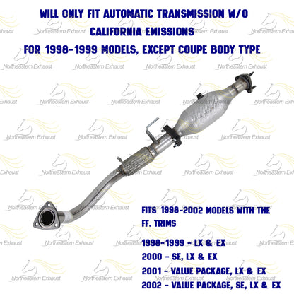 1998-2002 Honda Accord 2.3L Exhaust Front Pipe w/ Catalytic Converter