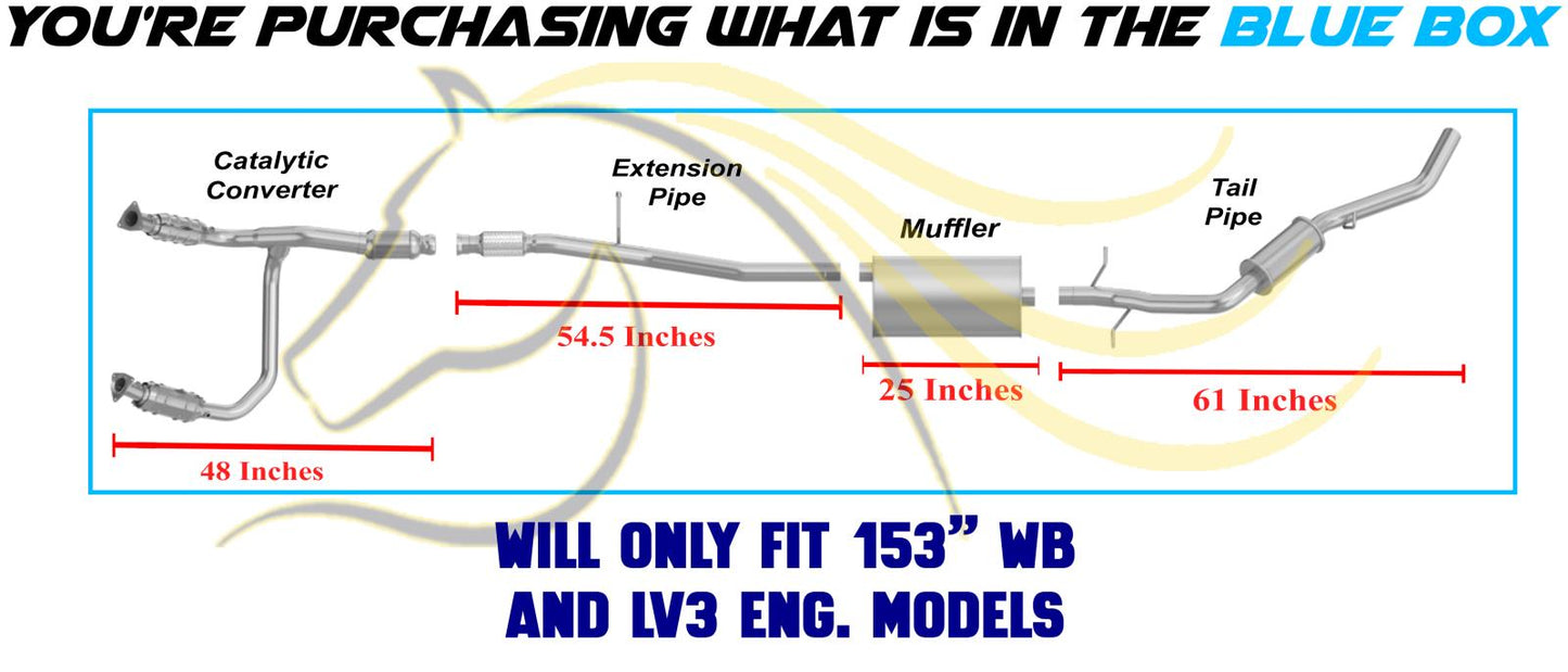 2014-2018 GMC Sierra 1500 4.3L 153in WB Stainless Steel Complete Exhaust System Kit