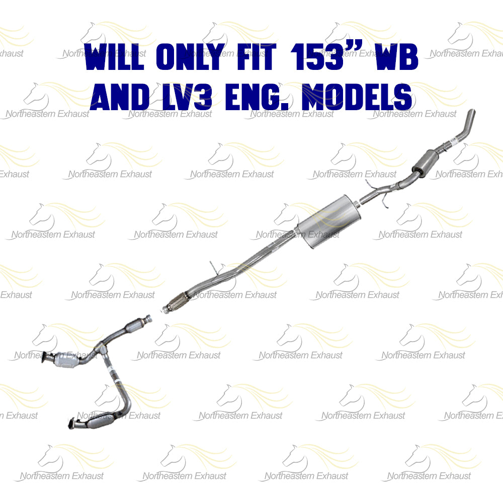 2014-2018 GMC Sierra 1500 4.3L 153in WB Stainless Steel Complete Exhaust System Kit
