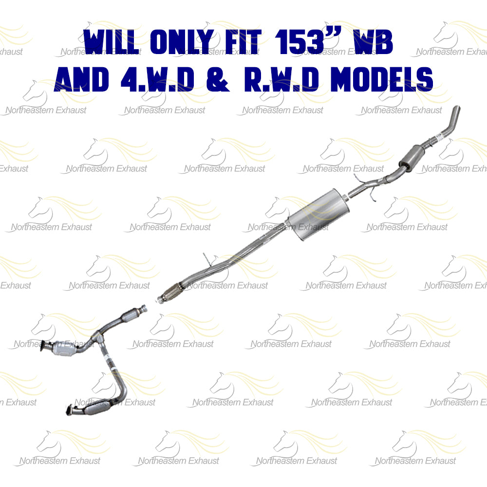 Stainless Steel Complete Exhaust System for 2014-2018 GMC Sierra 5.3L | 2014-2018 Chevy Silverado 1500 5.3L | 153in WB
