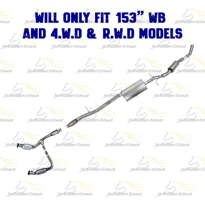 Stainless Steel Complete Exhaust System for 2014-2018 GMC Sierra 5.3L | 2014-2018 Chevy Silverado 1500 5.3L | 153in WB