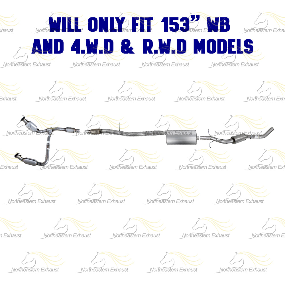 Stainless Steel Complete Exhaust System for 2014-2018 GMC Sierra 5.3L | 2014-2018 Chevy Silverado 1500 5.3L | 153in WB