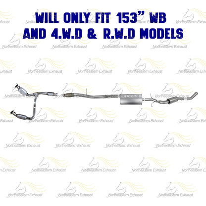 Stainless Steel Complete Exhaust System for 2014-2018 GMC Sierra 5.3L | 2014-2018 Chevy Silverado 1500 5.3L | 153in WB