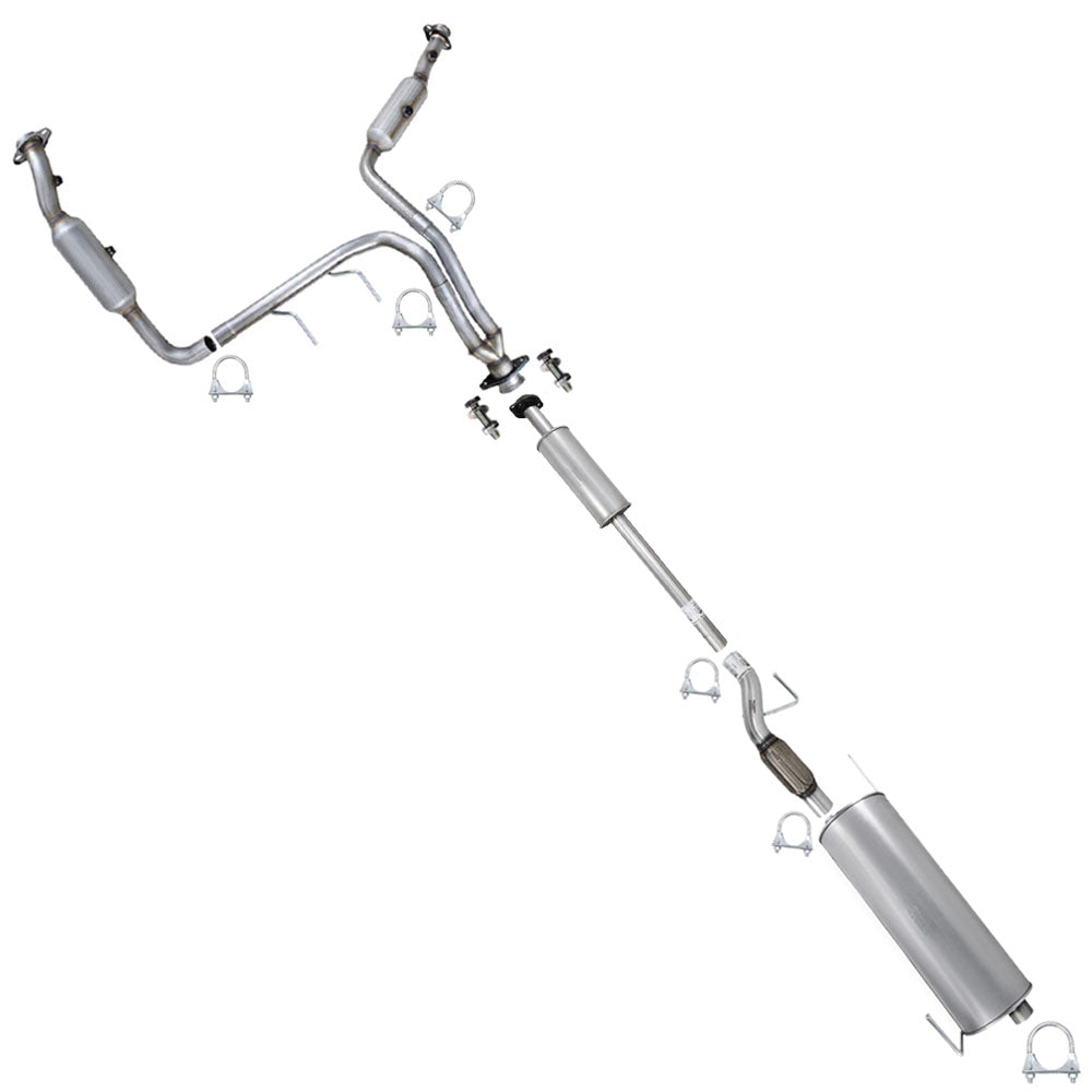 2011-2014 Ford F-150 3.7L 163in WB Pair of Exhaust Catalytic Resonator Flex Pipes Muffler Kit - EPA Approved
