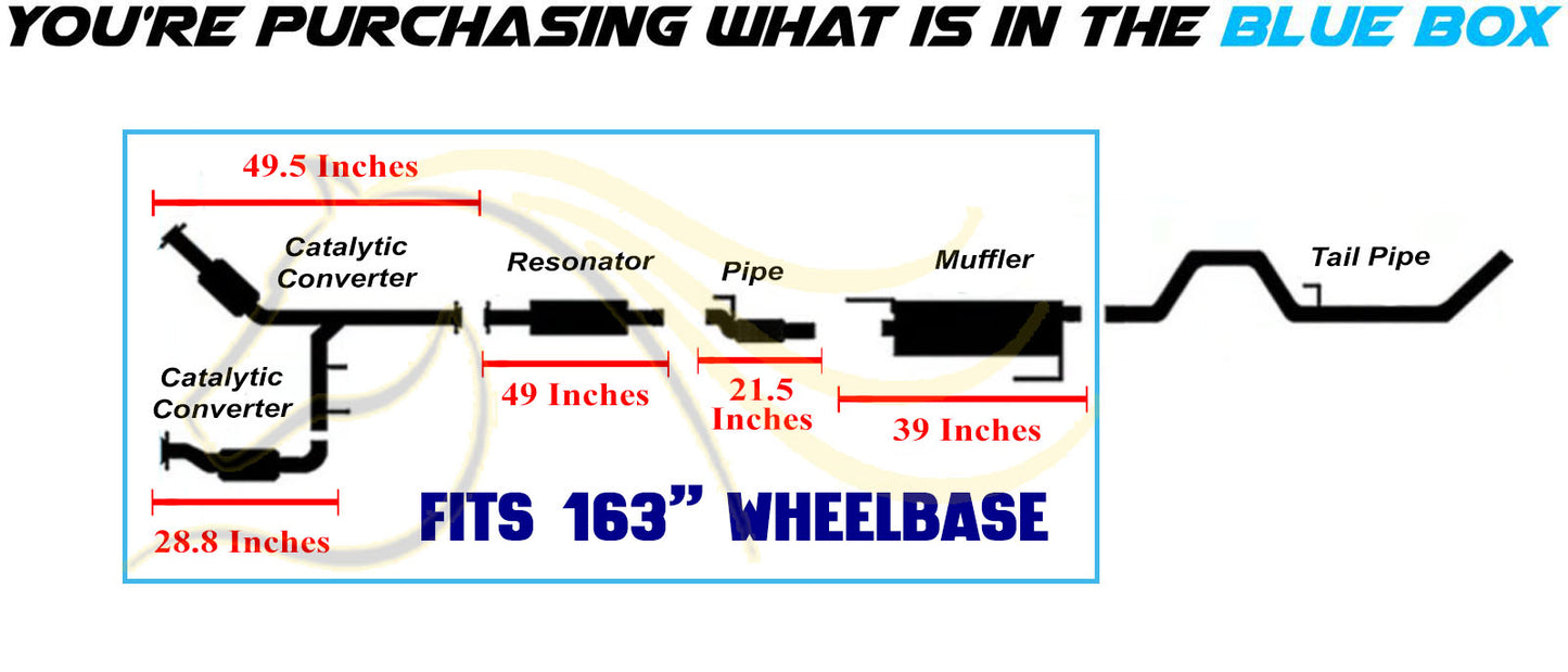 2011-2014 Ford F-150 3.7L 163in WB Pair of Exhaust Catalytic Resonator Flex Pipes Muffler Kit - EPA Approved