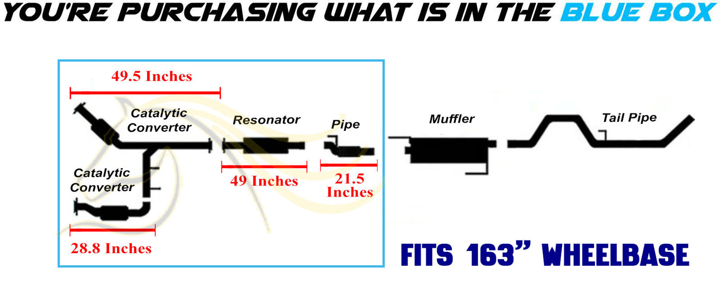 2011-2014 Ford F-150 3.7L 163in WB Pair of Exhaust Catalytic Resonator & Flex Pipe Kit - EPA-Approved