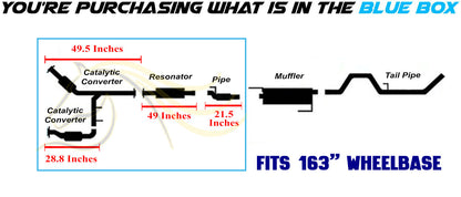 2011-2014 Ford F-150 3.7L 163in WB Pair of Exhaust Catalytic Resonator & Flex Pipe Kit - EPA-Approved