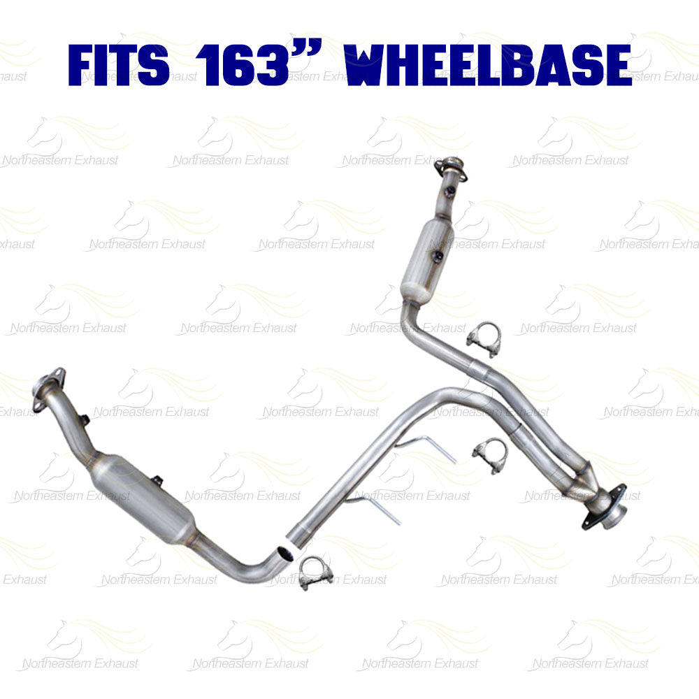 2011-2014 Ford F-150 3.7L 163in WB Pair of Exhaust Catalytic Resonator & Flex Pipe Kit - EPA-Approved