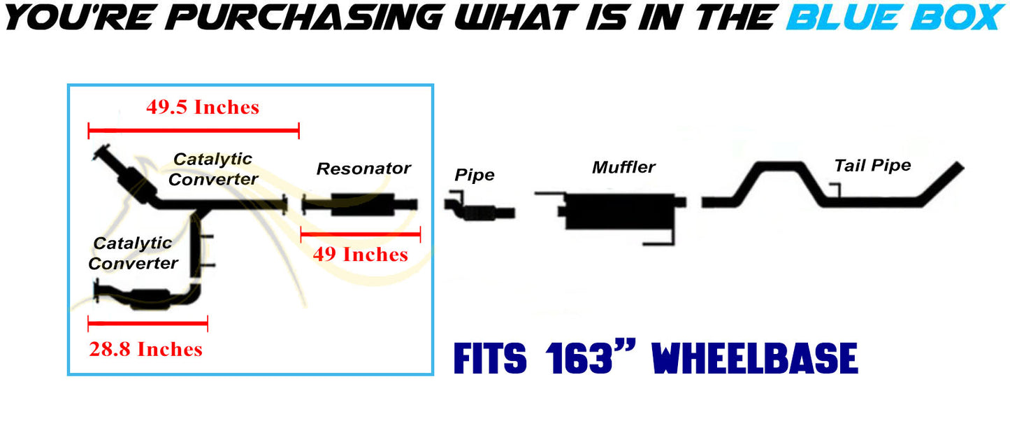 2011-2014 Ford F-150 3.7L 163in WB Pair of Exhaust Catalytic with Resonator Kit - EPA-Approved