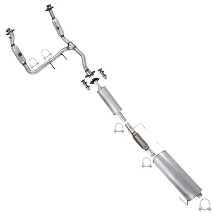 2011-2014 Ford F-150 3.5L 145in WB Pair of Exhaust Catalytic Resonator w/ Flex Pipe & Muffler Kit - EPA Approved