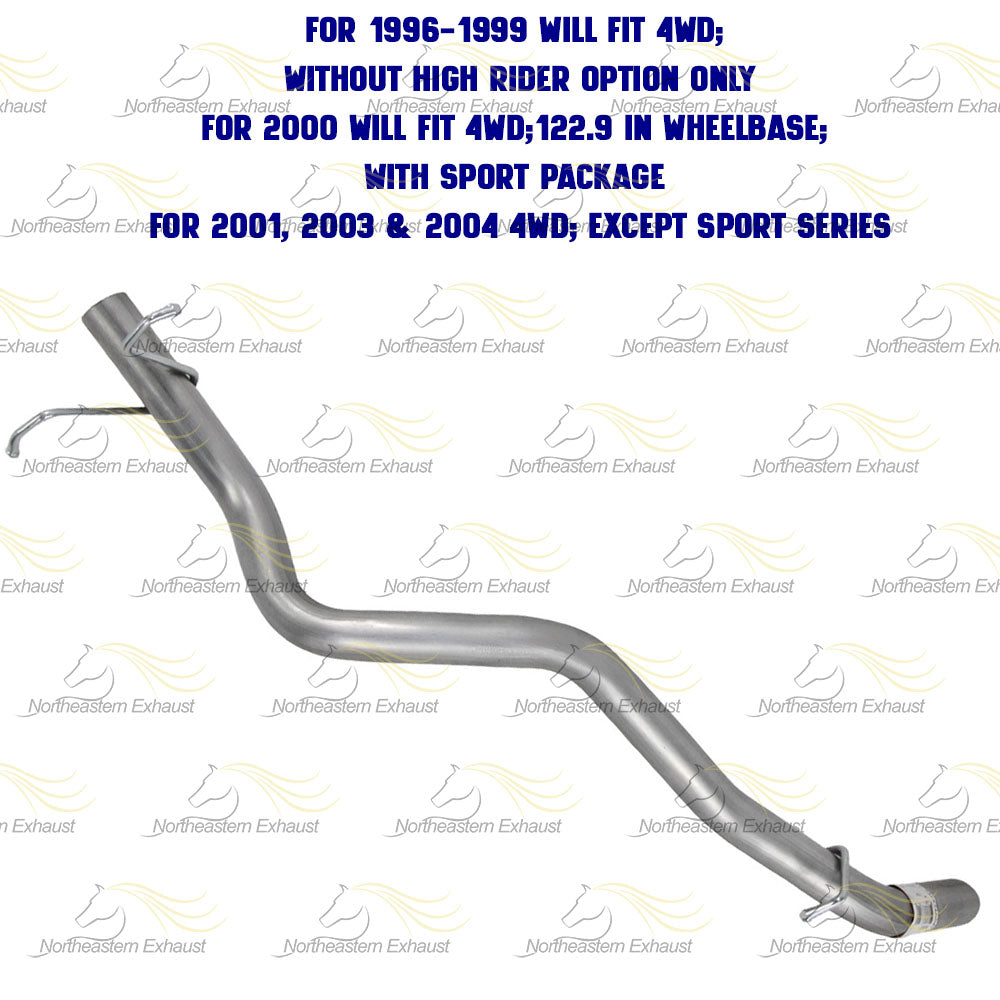 1996-2004 GMC Sonoma 4.3L 4WD Exhaust Tail Pipe w/ Hangers Stainless Steel