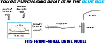 2011-2016 Toyota Sienna 3.5L F.W.D Stainless Steel Exhaust Y Pipe