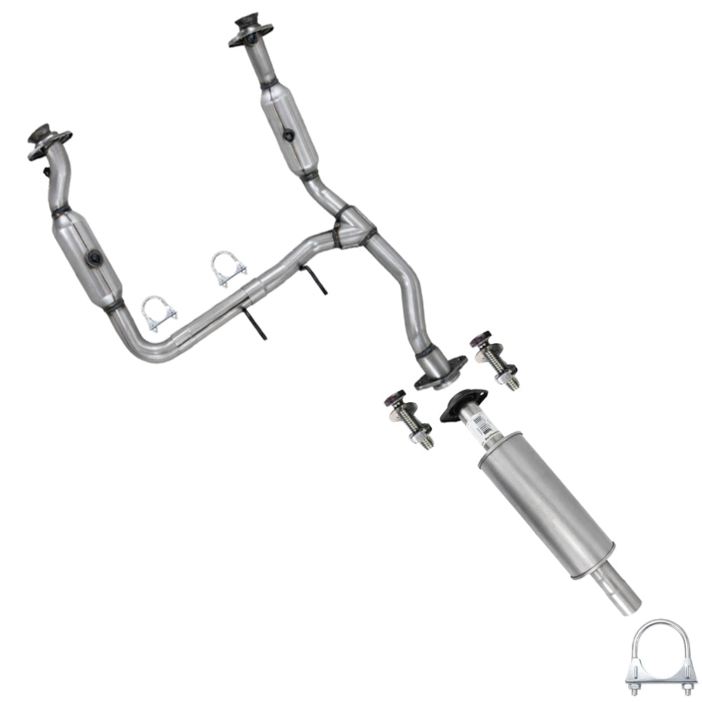 2011-2014 Ford F-150 3.5L 145in WB Pair of Exhaust Catalytic Converter & Resonator Kit - EPA Approved