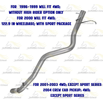 1996-2004 Chevrolet S10 4.3L 4WD Exhaust Tail Pipe Stainless Steel