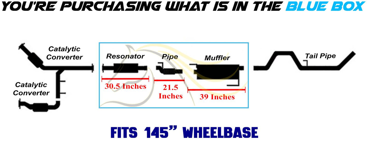 2011-2014 Ford F-150 3.7L 145in WB Stainless Steel Exhaust Resonator & Flex Pipe w/ Muffler Kit