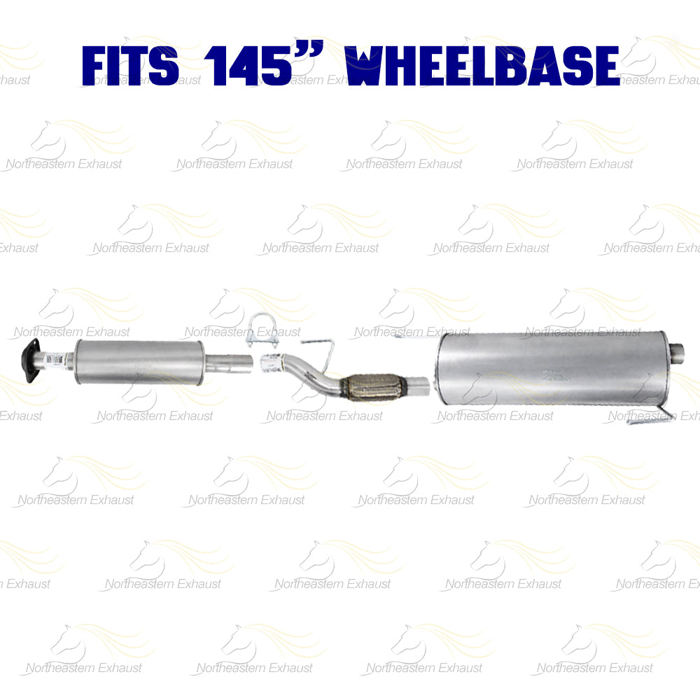 2011-2014 Ford F-150 3.7L 145in WB Stainless Steel Exhaust Resonator & Flex Pipe w/ Muffler Kit