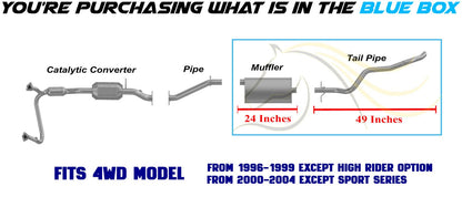 1996–2004 GMC Sonoma 4.3L 4WD Exhaust Muffler and Tail Pipe w/ Hangers System Kit