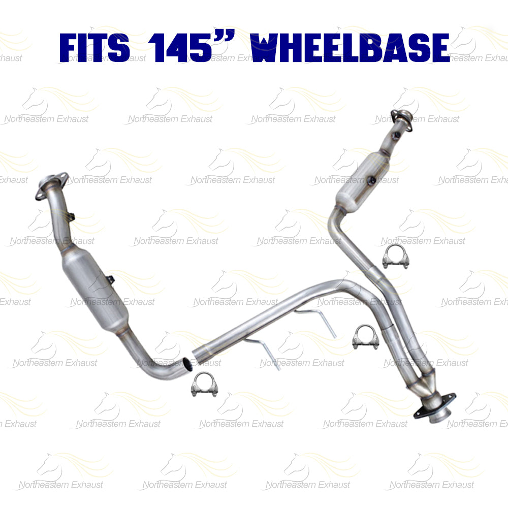 2011-2014 Ford F-150 3.7L 145in WB Pair of Exhaust Catalytic Resonator & Flex Pipe Kit - EPA-Approved