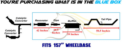 2011-2014 Ford F-150 3.5L 157in WB Stainless Steel Resonator Flex Pipe with Muffler & Tail Pipe Kit
