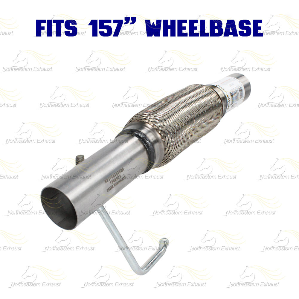 2011-2014 Ford F-150 3.5L 157in WB Stainless Steel Resonator Flex Pipe with Muffler & Tail Pipe Kit