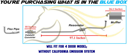 1998-2002 Honda Accord 2.3L EPA Catalytic Resonator and Muffler Exhaust System