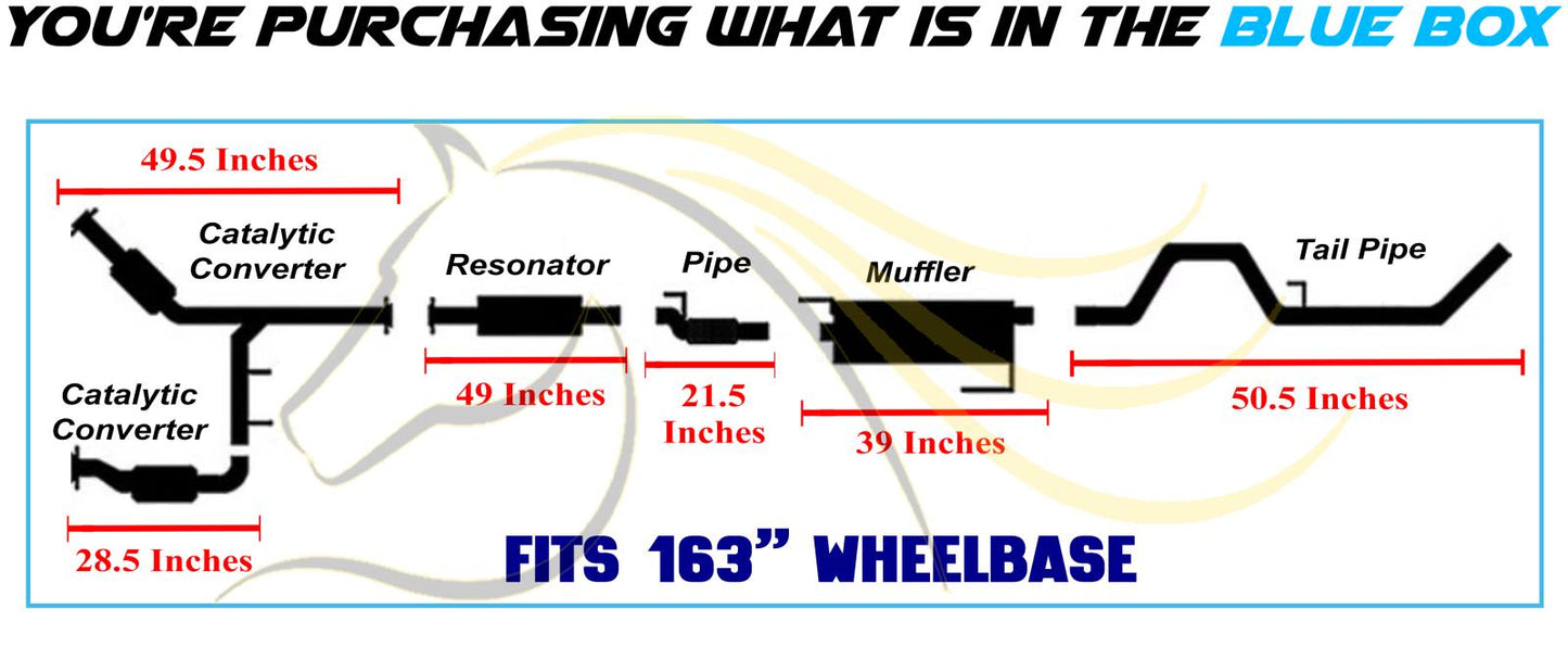 2011-2014 Ford F-150 3.7L 163in WB Stainless Steel Complete Exhaust System - EPA Approved
