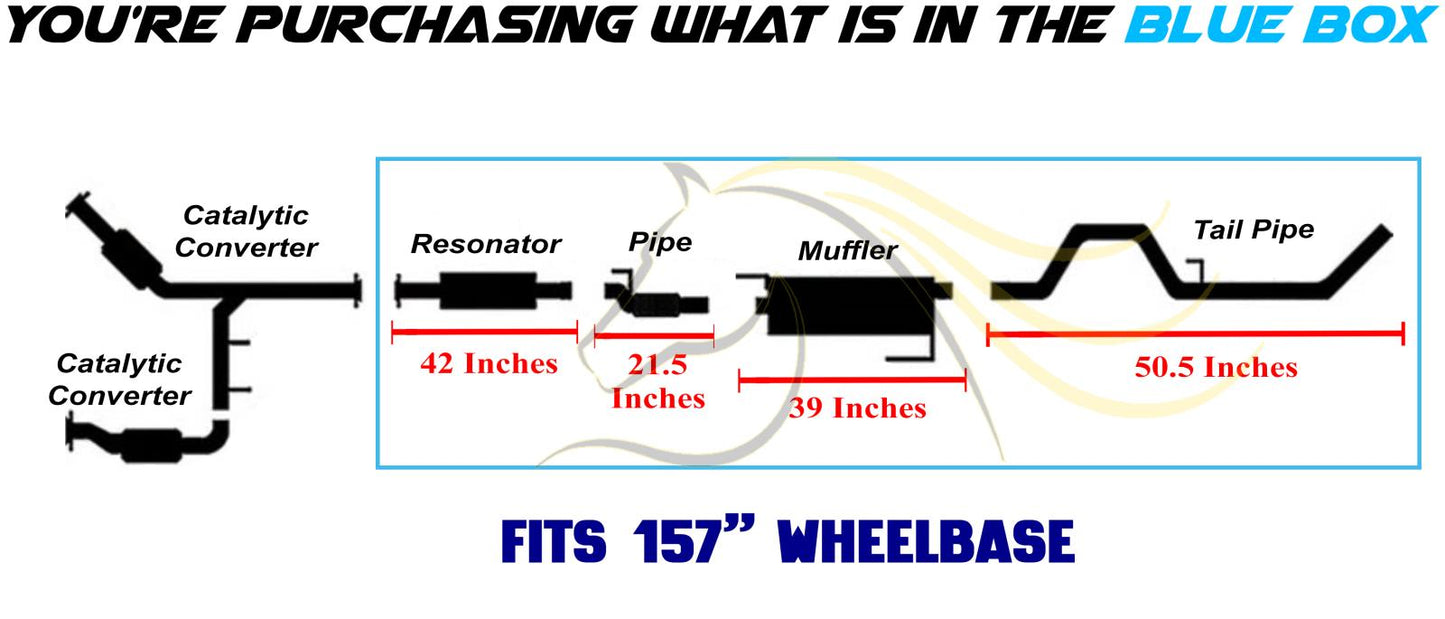 2011-2014 Ford F-150 3.7L 157in WB Stainless Steel Resonator Flex Pipe with Muffler & Tail Pipe Kit