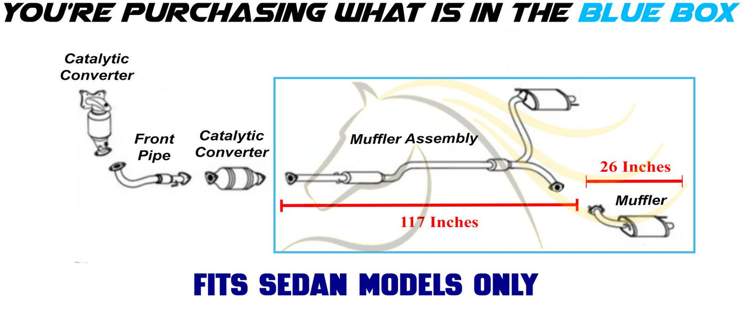 2009-2014 Acura TSX 2.4L SEDAN Exhaust Passenger Side Muffler Assembly & Driver Side Muffler Kit w/ Hanger