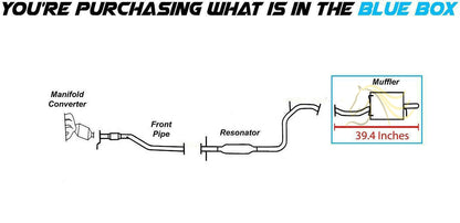 Exhaust Muffler w/ Hangers fits: 2000-2002 Hyundai Accent 1.5L | 2001-2005 Hyundai Accent 1.6L
