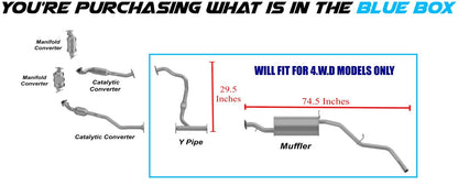 2002-2004 Nissan Xterra 3.3L 4WD Stainless Steel Exhaust Y-Pipe Muffler Stainless Steel