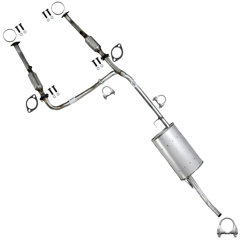 2009-2012 Suzuki Equator 4.0L 140in WB Exhaust Pair of Rear Catalytic w/ Pipe & Muffler Kit - EPA Approved