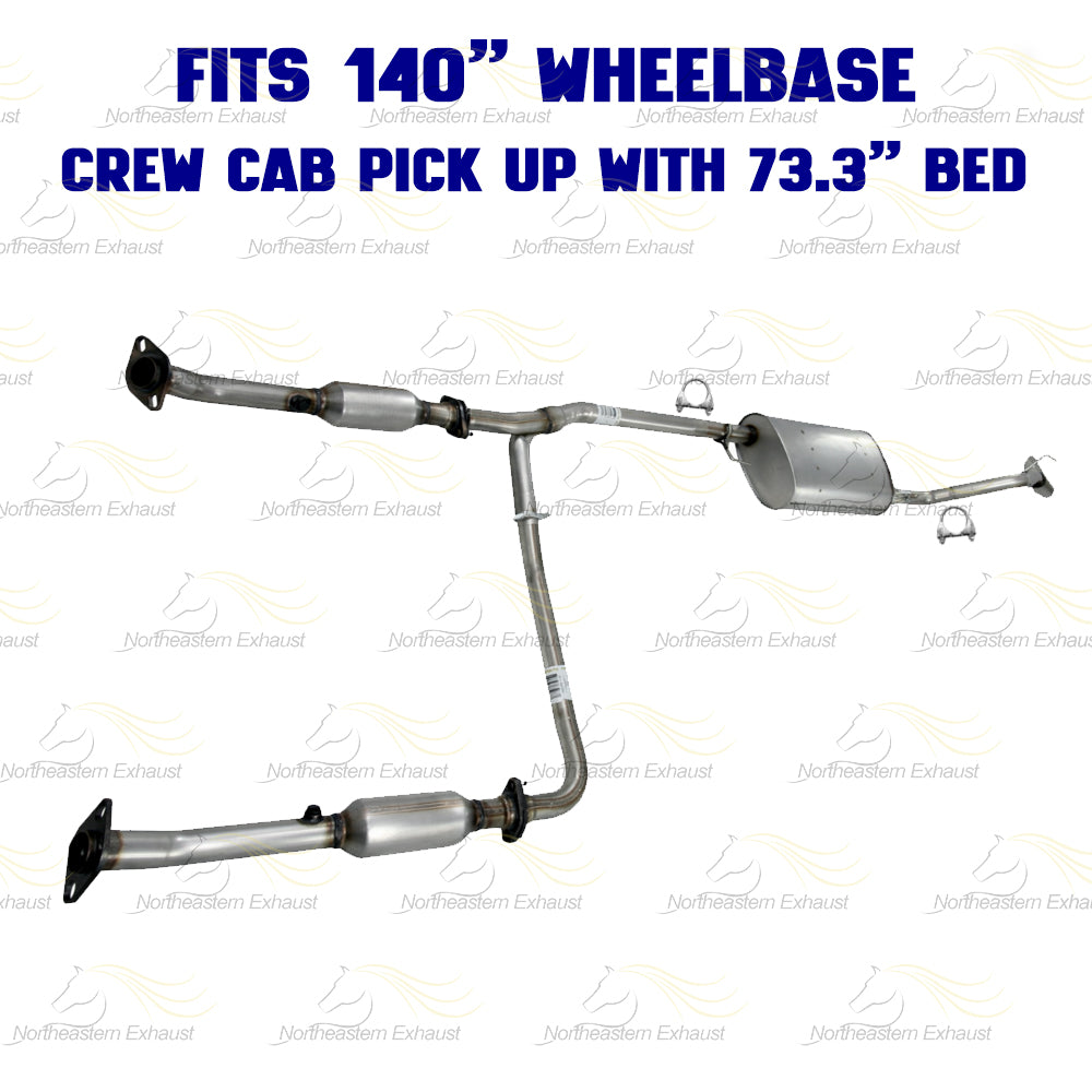 2007-19 Nissan Frontier 4.0L Pair of Rear Catalytic Front Pipe Muffler Resonator Kit - EPA Approved