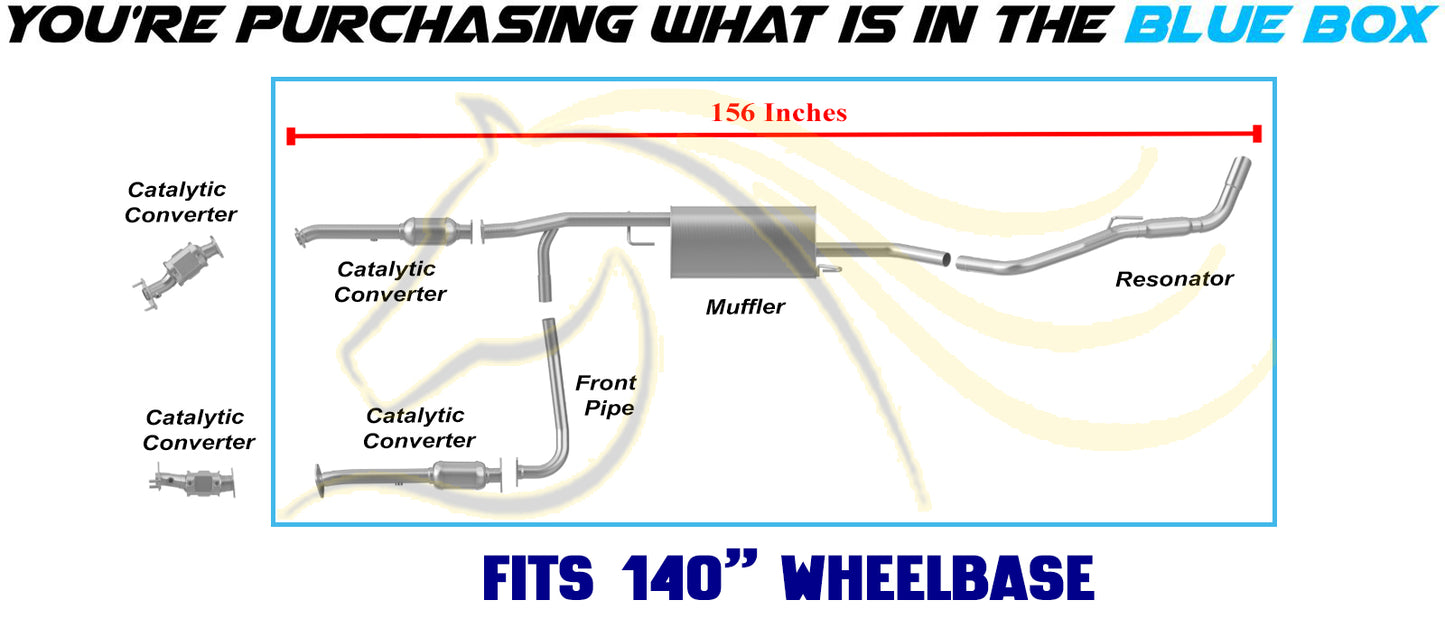 2009-2012 Suzuki Equator 4.0L 140in WB Pair of Rear Catalytic Front Pipe Muffler Resonator Kit - EPA Approved
