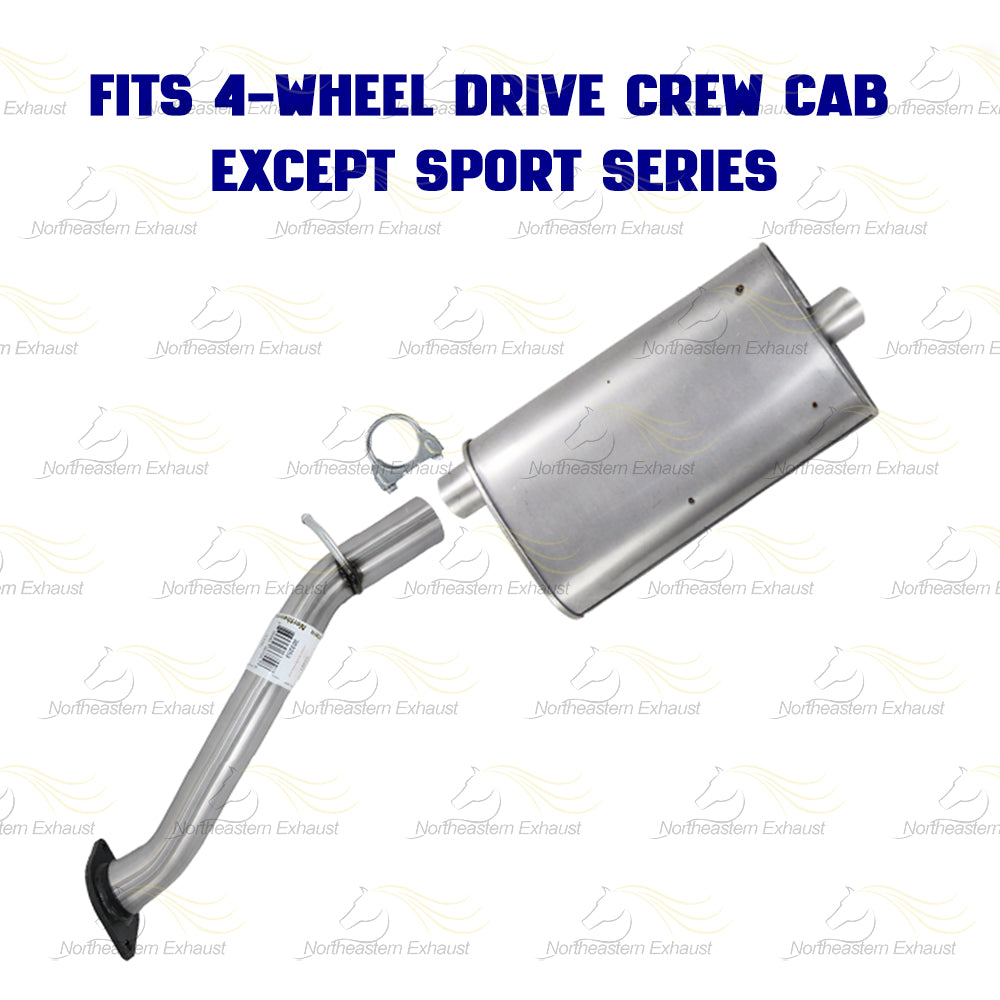 2001-2004 Chevy S10 & GMC Sonoma 4.3L 4WD Stainless Steel Front Pipe & Muffler with Hanger Kit